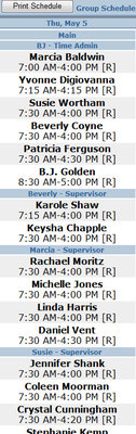 Daily Schedule for 5/5/2011 showing Recurring schedule did not commit.